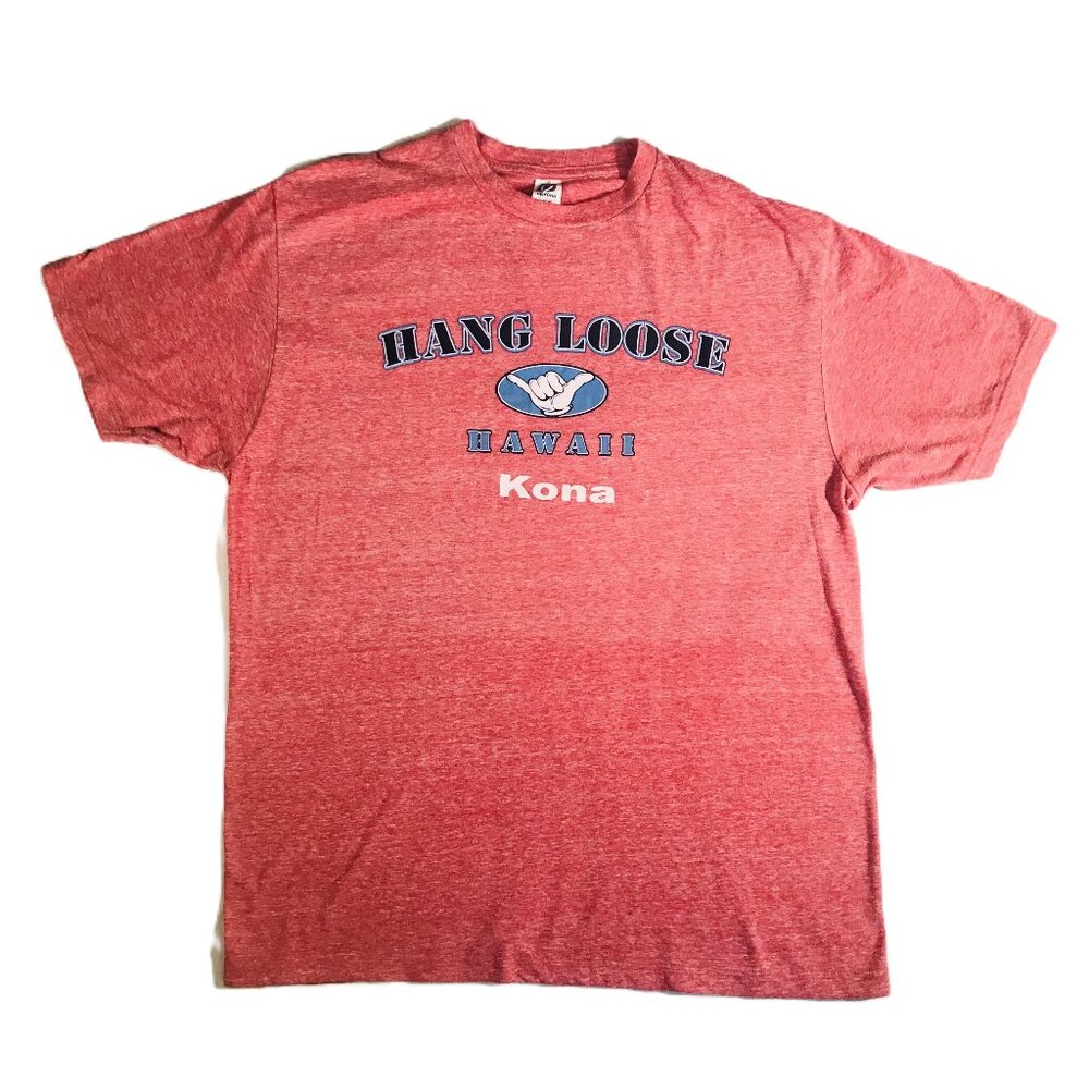 Vintage Optima KONA HAWAII HANG LOOSE Graphic T-Shirt Men's Size L FREE SHIPPING